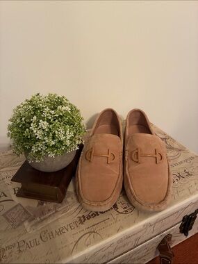 Cole Haan Tan Suede Bit-Trim Loafers